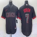 Nike Cincinnati Reds #7 Steer black majestic baseball jerseys -BD 04