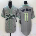 Nike Seattle Seahawks #11 Jaxon Smith-Njigba grey NFL and MLB Baseball jerseys Joint name-BD