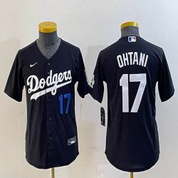 Youth Los Angeles Dodgers #17 Shohei Ohtani Nike black majestic baseball Jersey 01