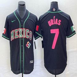 2023 World Cup Mexico #7 Julio Urias black majestic baseball jerseys 53