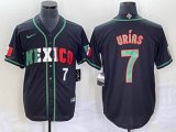 2023 World Cup Mexico #7 Julio Urias black majestic baseball jerseys 58