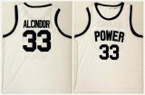 Power Memorial Academy #33 Lew Alcindor white High School basketbll jersey