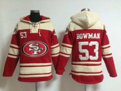 San Francisco 49ers #53 NaVorro Bowman red beige nfl Hooded Sweatshirt