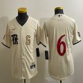 Youth Nike Texas Rangers #6 beige majestic baseball jerseys city version 01