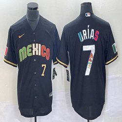 2023 World Cup Mexico #7 Julio Urias black majestic baseball jerseys 221