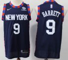 Nike New York Knicks #9 R.J. Barrett dark blue NBA basketball jersey with Sponsor patch-s8