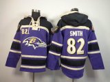 Baltimore Ravens #82 Torrey Smith purple nfl Hooded Sweatshirt