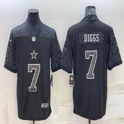 Nike Cowboys #7 Trevon Diggs black Color Rush Limited Jersey Reflective version