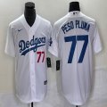 Nike Los Angeles Dodgers #77 Peso Pluma white majestic baseball jerseys