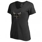 Women's Charlotte Hornets Fanatics Branded Black Cloak Camo V-Neck T-Shirt