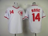 Cincinnati Reds ROSE 14# wbite throwback mlb jersey