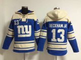 Nike New York Giants #13 Odell Beckham Jr blue nfl Hooded Sweatshirt