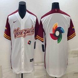 Majestic Venezuela Baseball blank White 2023 World Baseball Classic Replica Player Jersey 02