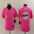 Youth Nike San Diego Padres blank pink baseball jerseys Joint Name 03