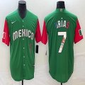 2023 World Cup Mexico #7 Julio Urias green red majestic baseball jerseys 04