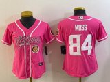 Women Nike Minnesota Vikings #84 Randy Moss pink baseball jerseys Joint name-BD 01