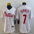 Women Nike Philadelphia Phillies #7 Trea Turner white majestic baseball jersey