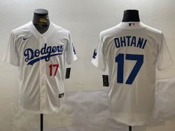 Los Angeles Dodgers #17 Shohei Ohtani Nike white fashion majestic baseball Jersey -BD 01