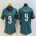 Women Nike Philadelphia Eagles #9 Nick Foles green Color Rush Limited Jersey