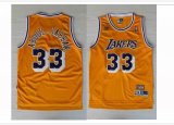 Los Angeles Lakers 33# BDUL-JABBAR yellow throwback nba jerseys