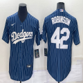 Nike Los Angeles Dodgers#42 Jackie Robinson blue majestic baseball Jersey-BD 01