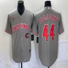 Nike Cincinnati Reds #44 Elly De La Cruz gray throwback majestic baseball jerseys -BD 02