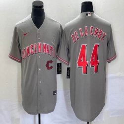 Nike Cincinnati Reds #44 Elly De La Cruz gray throwback majestic baseball jerseys -BD 02