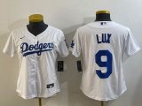 Youth Nike Los Angeles Dodgers #9 Gavin Lux white MLB baseball Jersey-BD