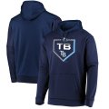 Tampa Bay Rays dark blue Majestic 2019 Postseason Dugout Authentic Pullover Hoodie