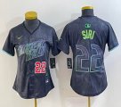 Women Nike Tampa Bay Rays #22 Jose Siri black majestic baseball jersey city version 01