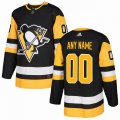 Custom Adidas Pittsburgh Penguins black hockey jersey