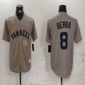 New York Yankees #8 Yogi Berra gray baseball jerseys-BD