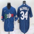 Nike Los Angeles Dodgers 34 Fernando Valenzuela blue majestic mlb jersey 02