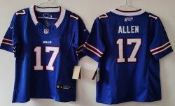 Women Buffalo Bills 17# Josh Allen blue Nike Vapor F.U.S.E. Limited Jersey