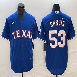 Nike Texas Rangers #53 Adolis Garcia blue majestic baseball jerseys-BD