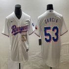 Nike Texas Rangers #53 Adolis Garcia white majestic baseball jerseys-BD 01