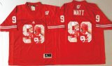 Wisconsin Badgers #99 J.J. Watt red fashion college football jersey