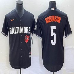 Nike Baltimore Orioles #5 Brooks Robinson black MLB Jerseys city version 03