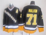 Pittsburgh Penguins #71 Evgeni Malkin black CCM hockey jersey A patch