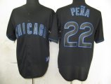 MLB Chicago Cubs 22 Pena Black Fashion Jerseys