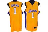 Los Angeles Lakers #1 OBAMA yellow jersey