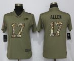 Women Nike Buffalo Bills 17 Allen Olive Camo Carson 2017 Salute to Service Elite Player