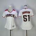 Women Arizona Diamondbacks #51 Randy Johnson white Baseball Jersey