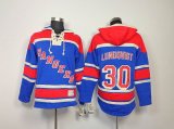 New York Rangers #30 Henrik Lundqvist Blue NHL Hooded Sweatshirt