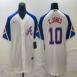 Nike Anaheim Angels #10 Chipper Jones white blue majestic baseball city version