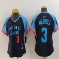 Women National League #3 Jackson Merrill Nike Navy 2024 MLB All-Star Game Limited Jersey 01