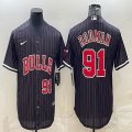 Nike Chicago Bulls #91 Dennis Rodman black nba jersey with shorts-BD 01