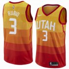 Nike Utah Jazz #3 Ricky Rubio yellow red nba Jersey