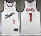 Nike Los Angeles Clippers #1 James Harden white nba jerseys -XD