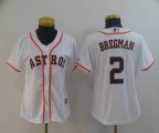 Women Houston Astros #2 Alex Bregman white majestic baseball jersey